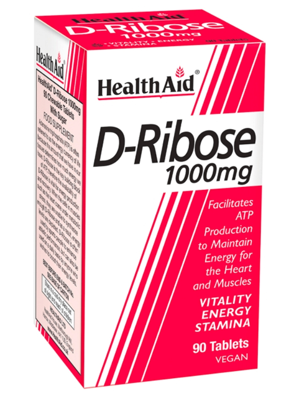 Health Aid D-Ribose 1000mg 90 Tabs